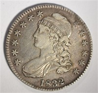 1832 BUST HALF DOLLAR, XF/AU