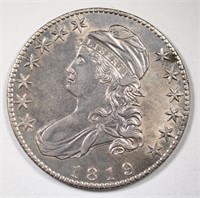 1819 CAPPED BUST HALF DOLLAR, AU
