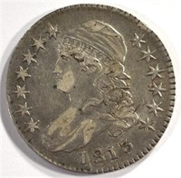 1813 BUST HALF DOLLAR, O-107A, NICE AU