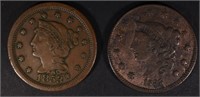 1835 & 1853 LARGE CENTS F/VF