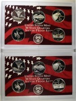 (2) 2007 United States Silver Quarter Proof Sets