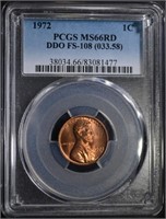 1972 LINCOLN CENT PCGS MS66RD