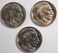 1935 & 1937-P&D BUFFALO NICKELS, CH TO GEM BU