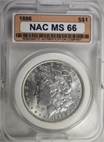 1886 MORGAN DOLLAR NAC GEM BU+