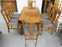 Drop Leaf Dining Table with 6 Chairs and 2 Leaves