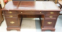 Sligh Leather Top Double Pedestal Desk