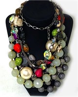 Five Strands of Chunky Fashion Necklaces