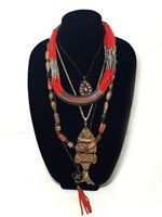 Robert Rose and Glass Beaded Necklaces