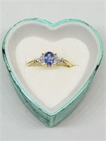 10K Yellow Gold 0.45 ct Blue Sapphire Oval