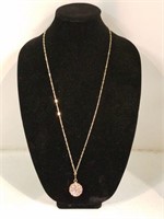 Elle Necklace with Pink Rhinestone Sphere
