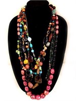 Six Strands of Costume Jewelry Necklaces