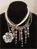 Three Strands of Costume Jewelry Necklaces