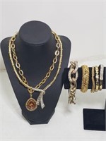 Selection of Gold Tone Costume Jewelry