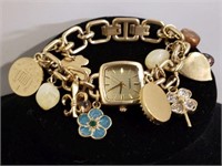Fossil Wristwatch with Cameo and Flower
