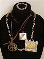 Three Fashion Jewelry Necklaces and Bracelet