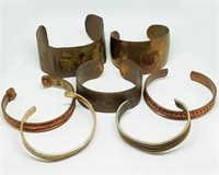 Selection of Copper Cuff Bracelets (lot of 7)