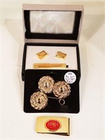 Cufflink and Tie Clips Sets (2 sets) and