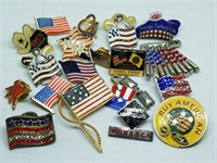 Assortment of American Flag Label Pins