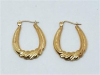 10K Yellow Gold Loop Earrings