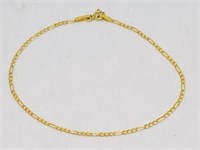 14K Yellow Gold Italian Figaro Bracelet