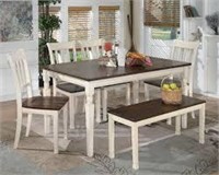 Ashley Whitesburg Table, 4 Chairs & Bench