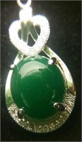 Genuine Emerald Cabochon Necklace