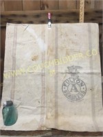 Pair of cotton linen flour/feed sacks