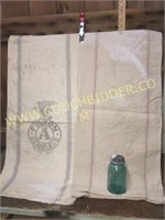 Pair of cotton linen flour/feed sacks