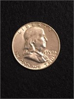 1959 Franklin Halk Dollar 90% Silver