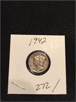 1942 Mercury Dime 90% Silver