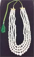 4 Strand Light Green Jade Necklace