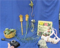 hanging wire basket -sm. chimes -timer -turtle