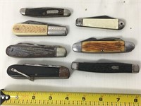 Lot of 7 vintage pocket knives.