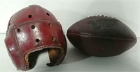 Leather helmet & Adv. Display Redwing football