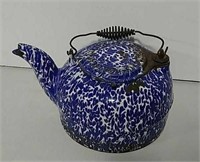 Graniteware over cast iron tea kettle
