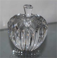 Etched Waterford Crystal Apple Paperweight
