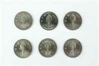 6 Pc Japanese 100 Yen Coins 1972