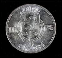 1951 Belgium 100 Francs Silver (.835) Coin KM-13