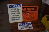 Two Workplace Safety Signs & Underground
