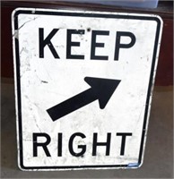 Reflective Metal "Keep Right" Traffic Sign