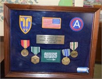 Desert Storm Patches & Medals in Wall Display