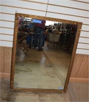 Ornate Heavy Mirror w/ Gold Color Wooden Frame