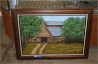 Original Oil Barn Painting by Joan Ankrom w/