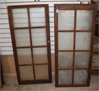 Two Antique Wooden Cabinet Doors w/ Snowflake