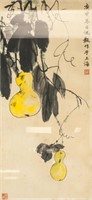 Shen Yi Chinese Watercolour Gourds Paper Frame