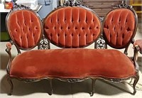 Meeks style laminated rosewood sofa