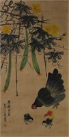 Qi Baishi1864-1957 Watercolour on Paper Scroll