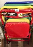 Set of 4 colored children's folding chairs