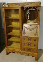 Late 1800s stick & ball secretary desk/bookcase