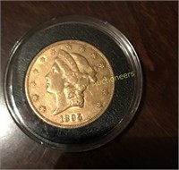 1893 $20 LIBERTY 1 OUNCE GOLD COIN